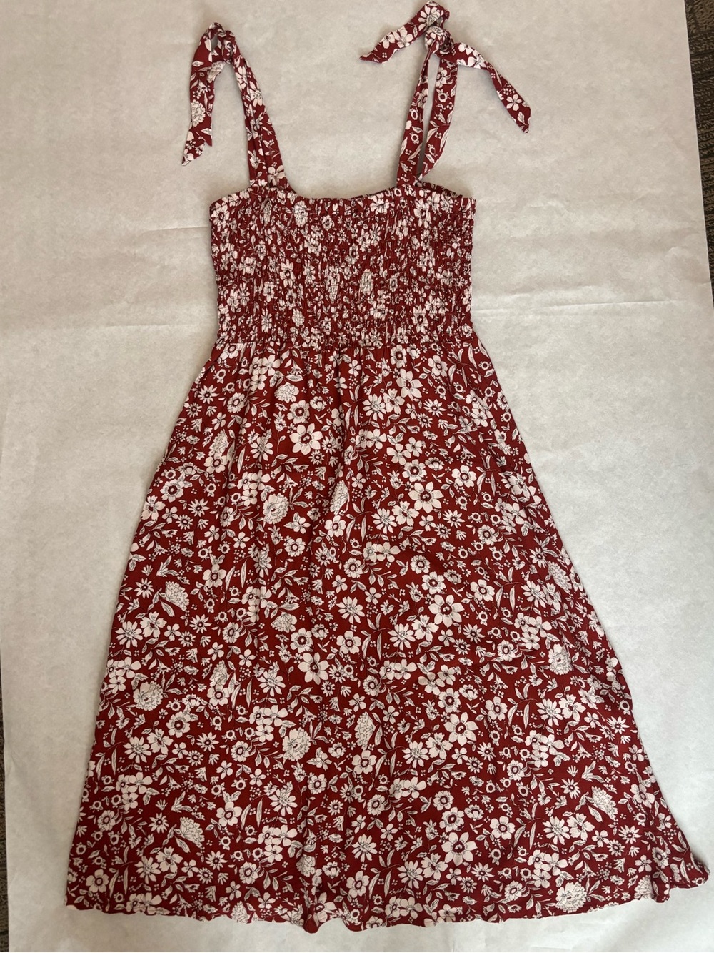 Sanctuary Brownish Red Floral Midi Dress size 6